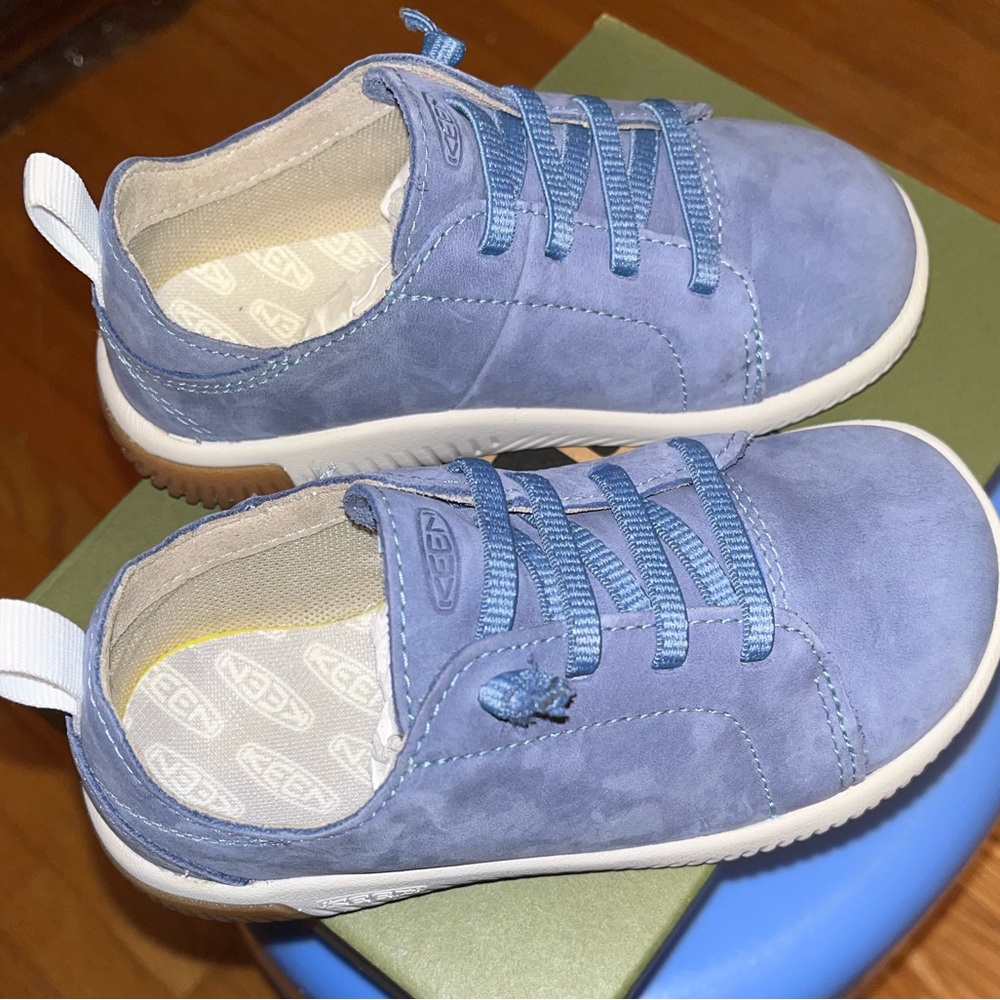 BNIB KEEN Little Kids' KNX Leather Sneaker - Blue Size 11 - Picture 2 of 6